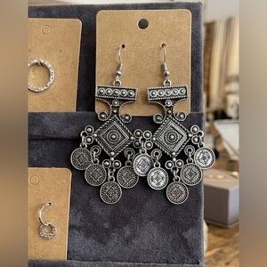 Antique bohemian style hook chandelier earrings